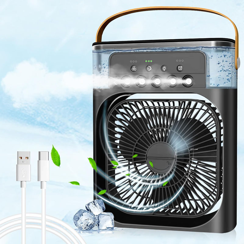 Ventilador enfriador de aire USB con temporizador y humidificador